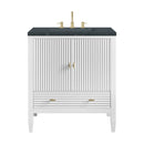 James Martin Myrrin 30" Single Bathroom Vanity, Bright White