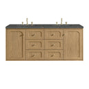 James Martin Laurent 60" Dual Mount Double Bathroom Vanity, Light Natural Oak