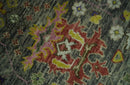 Ready 9x12 Traditional Moss Green and Silver Hand knotted Oushak Wool Area Rug by The Rug Decor