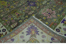 Ready 9x12 Traditional Moss Green and Silver Hand knotted Oushak Wool Area Rug by The Rug Decor