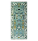 Ready to Ship 2.6x6 Green and Ivory Tree of life Hand Knotted Wool Area Rug by The Rug Decor
