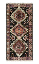 Ready to ship 2.6x6 Runner Traditional Hand Knotted Rust And Black Wool Rug by The Rug Decor
