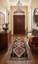 Ready to ship 2.6x6 Runner Traditional Hand Knotted Rust And Black Wool Rug by The Rug Decor