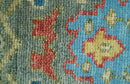 Ready to Ship 2.6x8 Oushak Charcoal and Blue Hand Knotted Wool Area Rug by The Rug Decor