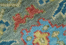 Ready to Ship 2.6x8 Oushak Charcoal and Blue Hand Knotted Wool Area Rug by The Rug Decor