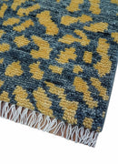 Ready to ship 3x5 Modern leopard print Charcoal And Gold Wool Rug by The Rug Decor