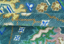Ready to Ship 4x6 Hand Knotted Green and Blue Turkish Design Wool Rug by The Rug Decor