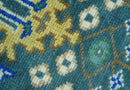 Ready to Ship 4x6 Hand Knotted Green and Blue Turkish Design Wool Rug by The Rug Decor