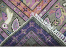 Ready to Ship 7x9 Pink And Blue Hand Knotted Wool Rug