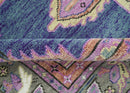Ready to Ship 7x9 Pink And Blue Hand Knotted Wool Rug