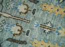 Ready to Ship 8x10, 9x12 Aqua and Ivory Tree Design Hand Knotted Wool Area Rug