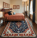 Ready to Ship 8x10 Traditional Charcoal And Maroon Hand Tufted Wool Rug by The Rug Decor