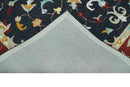 Ready to Ship 8x10 Traditional Charcoal And Maroon Hand Tufted Wool Rug by The Rug Decor
