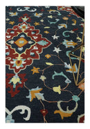 Ready to Ship 8x10 Traditional Charcoal And Maroon Hand Tufted Wool Rug by The Rug Decor