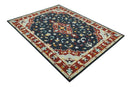 Ready to Ship 8x10 Traditional Charcoal And Maroon Hand Tufted Wool Rug by The Rug Decor
