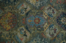Ready to Ship 8x16 Hand Knotted Oushak Charcoal and Blue Wool Area Rug by The Rug Decor