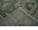 Ready to Ship 8x16 Hand Knotted Oushak Charcoal and Blue Wool Area Rug by The Rug Decor