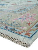 Ready to Ship 9x12 Ivory and Camel Hand Knotted Vibrant Colorful Traditional Oushak Wool Area Rug