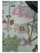 Ready to Ship 9x12 Ivory and Camel Hand Knotted Vibrant Colorful Traditional Oushak Wool Area Rug