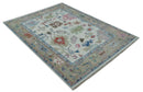 Ready to Ship 9x12 Ivory and Camel Hand Knotted Vibrant Colorful Traditional Oushak Wool Area Rug