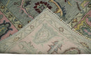 Ready to Ship Aqua and Pink Traditional Oushak Wool Area Rug by The Rug Decor