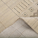 Beige Gabbeh Hand Loomed Wool Area Rug - Minimalist Boho Home Accent Decor Style by The Rug Decor
