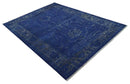Ready to Ship Blue and Gray Hand knotted Oushak 8x10 and 9x12 wool Area Rug by The Rug Decor