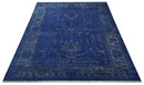 Ready to Ship Blue and Gray Hand knotted Oushak 8x10 and 9x12 wool Area Rug by The Rug Decor