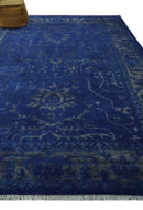 Ready to Ship Blue and Gray Hand knotted Oushak 8x10 and 9x12 wool Area Rug by The Rug Decor