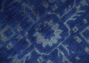 Ready to Ship Blue and Gray Hand knotted Oushak 8x10 and 9x12 wool Area Rug by The Rug Decor