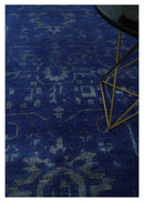 Ready to Ship Blue and Gray Hand knotted Oushak 8x10 and 9x12 wool Area Rug by The Rug Decor