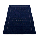 Blue And White Modern Design Hand Loomed Wool Area Rug