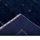 Blue And White Modern Design Hand Loomed Wool Area Rug