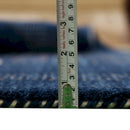 Blue Center Pattern Hand Loomed Wool Area Rug