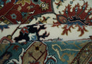 Ready to Ship Blue, Rust and Ivory 8x10 Hand knotted Traditional Wool Area Rug by The Rug Decor