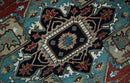 Ready to Ship Blue, Rust and Ivory 8x10 Hand knotted Traditional Wool Area Rug by The Rug Decor
