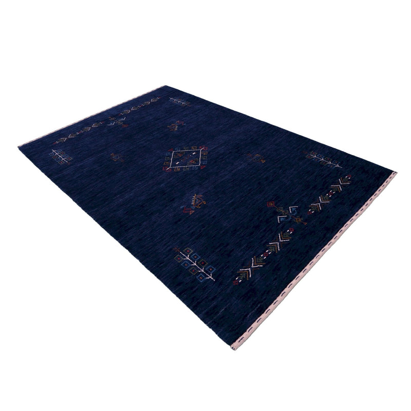 Blue Tribal Center Medallion Hand Loomed Wool Area Rug