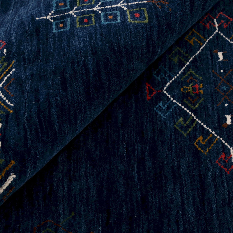 Blue Tribal Center Medallion Hand Loomed Wool Area Rug