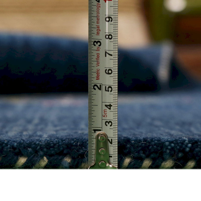 Blue Tribal Center Medallion Hand Loomed Wool Area Rug