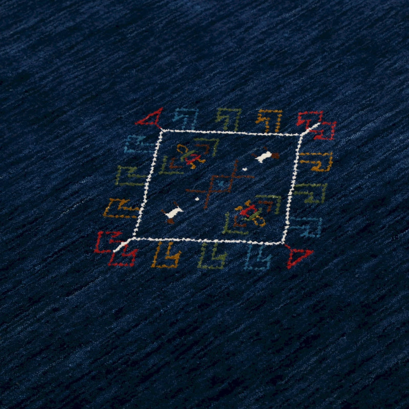 Blue Tribal Center Medallion Hand Loomed Wool Area Rug