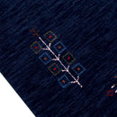 Blue Tribal Center Medallion Hand Loomed Wool Area Rug