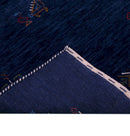 Blue Tribal Center Medallion Hand Loomed Wool Area Rug