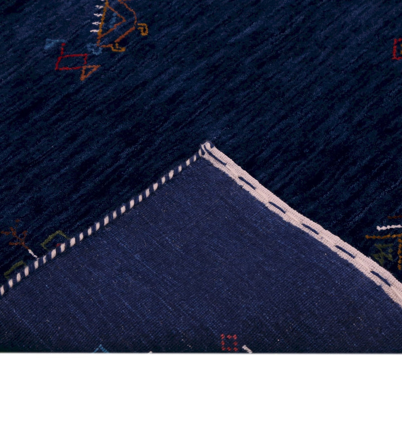 Blue Tribal Center Medallion Hand Loomed Wool Area Rug