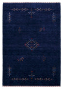 Blue Tribal Center Medallion Hand Loomed Wool Area Rug