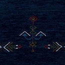 Blue Tribal Center Medallion Hand Loomed Wool Area Rug