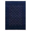 Blue Tribal Design Hand Loomed Wool Area Rug