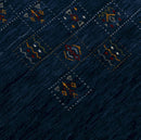 Wool Area Rug Hand Loomed Blue Tribal Geometric Design Pattern by The Rug Decor