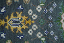 Ready to ship Charcoal, Green And Blue 5x7 Wool Rug