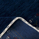 Contemporary Blue Design Hand Loomed Wool Area Rug