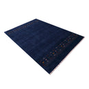 Contemporary Blue Design Hand Loomed Wool Area Rug